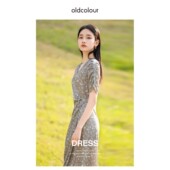 连衣裙女Q291006A1 oldcolour欧珂V领显瘦碎花泡泡袖 褶皱长款 599