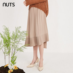 休闲百褶气质半身裙女211063060B 时尚 459 新品 NUTS春季