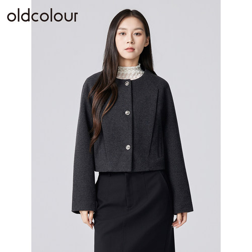 oldcolour欧珂春秋季时尚圆领小香风气质通勤显瘦简约短外套女