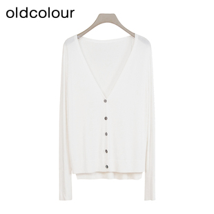 oldcolour商场同款夏款V领时尚百搭短外套女GP21054751-459