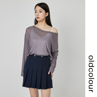 女O31023093B 露肩宽松防晒打底小衫 259 T恤2022秋季 oldcolour长袖