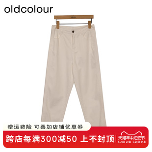 oldcolour休闲牛仔裤春季新款高腰直筒百搭九分裤女P13113142-599