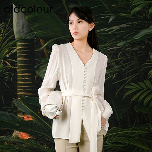 oldcolour欧珂商场同款时尚长袖衬衫女BR14013413-399