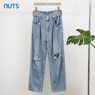 221113303 宽松显瘦水洗牛仔长裤 399 时尚 NUTS商场同款
