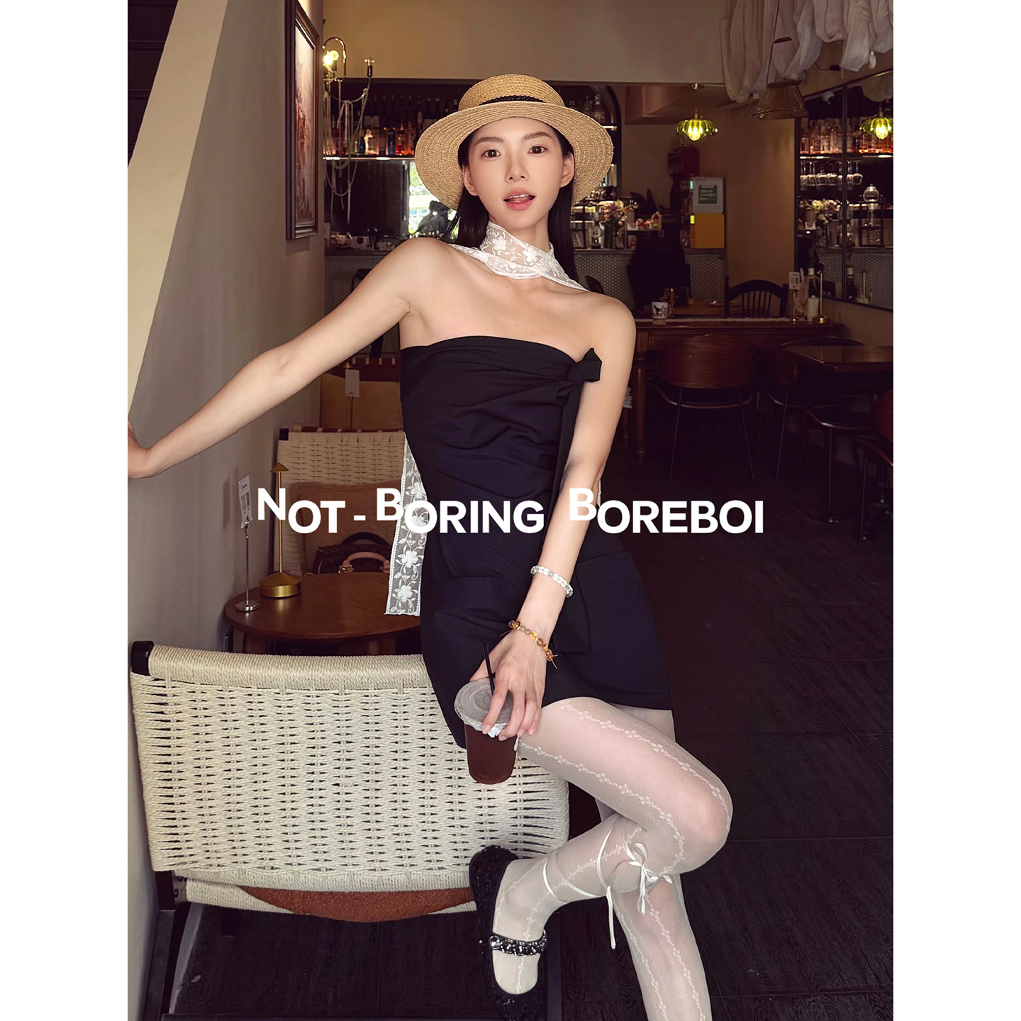 NBB丨抹胸扭结连衣裙无袖图片
