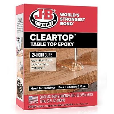 J-B Weld Tabletop Epoxy Resin， 32oz Kit， Cures Clear， Fas