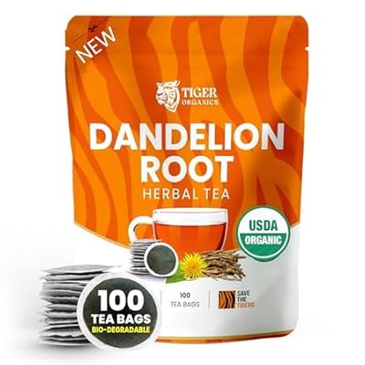 Tiger Organics， Dandelion Root Tea - 100 Biodegradable Te