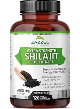 Zazzee 100% Pure Organic Himalayan Shilajit 20:1 Extract，
