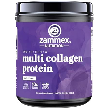 Zammex Multi Collagen Peptides， 5 Types of Hydrolyzed Col
