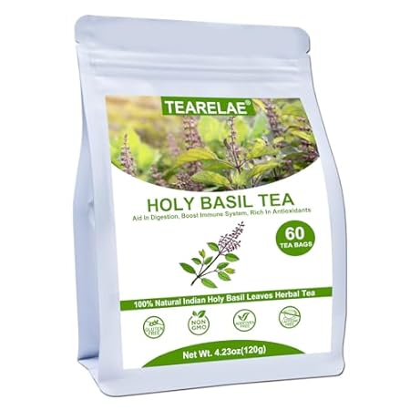 TEARELAE - Holy Basil Tea Bags - 60 Count - 100% Pure Nat