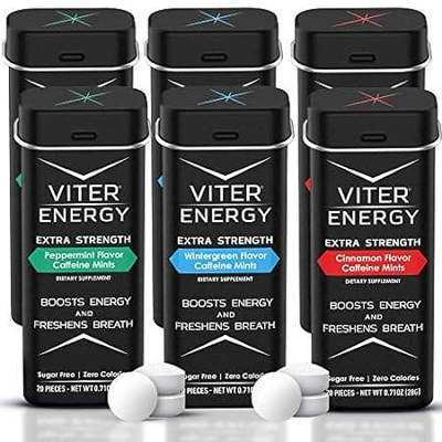 Viter Energy Extra Strength Caffeinated Mints 80mg Caffei