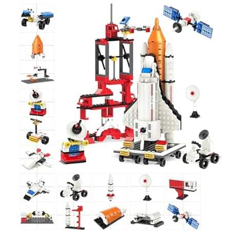 QLT Space Rocket Launch Center Building Toy Set 16 in 1 -