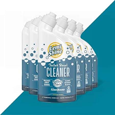 Lemi Shine Toilet Bowl Cleaner， Bleach-Free， Removes Toug