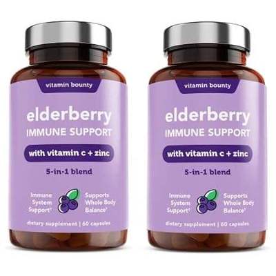 Vitamin Bounty Elderberry Immune Support - with Zinc， Vit