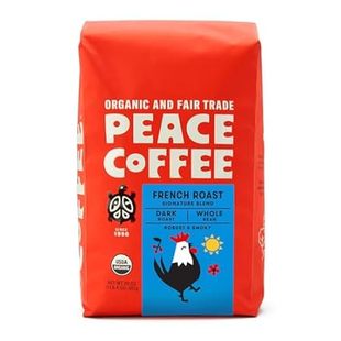 Peace Coffee French Roast | 20 oz Whole Bean Dark Roast |