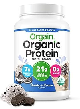 Orgain Organic Vegan Protein Powder， Cookies and Cream -