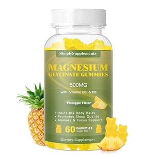Magnesium Glycinate Gummies 500mg, Chewable Magnesium Sup