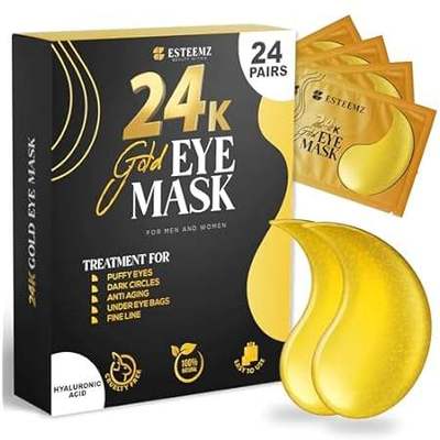 ESTEEMZ 24K Gold Under Eye Patches For Puffy Eyes (24 Pai