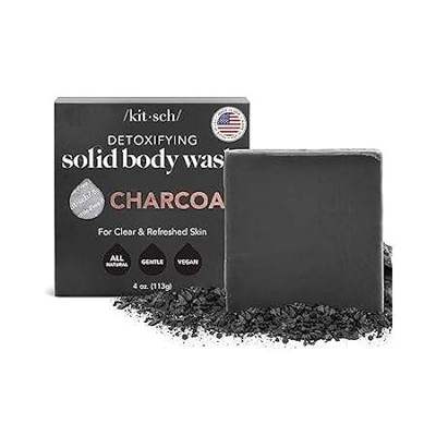 Kitsch Charcoal Soap Body Wash Bar for Detoxifying Skin |