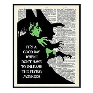 Funny Art Witch Wal Dictionary Wicked Wizard 8x10