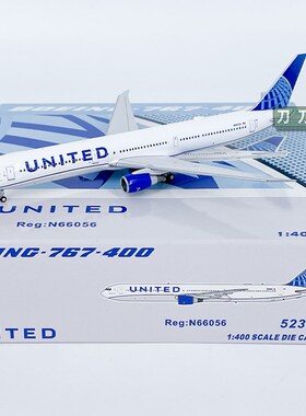 新品1:400美国联合航空客r机B767400 N66056飞机模型合金摆件收藏