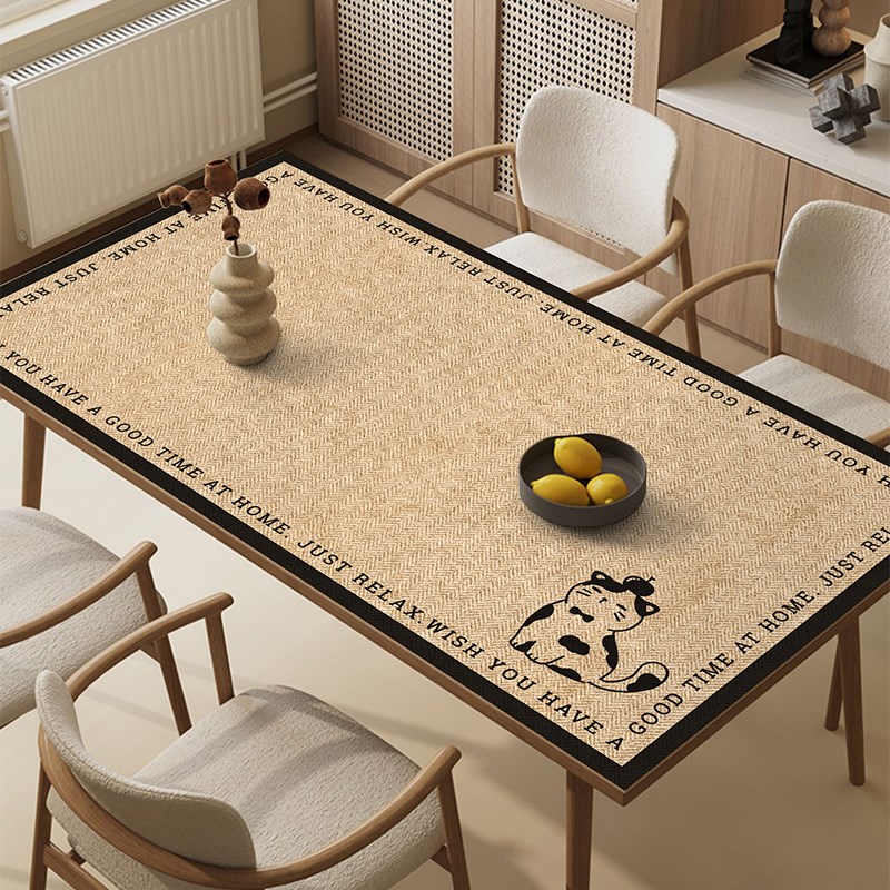 新款日式a侘寂风桌布防水防油免洗防烫餐桌垫轻奢高级感茶几桌面