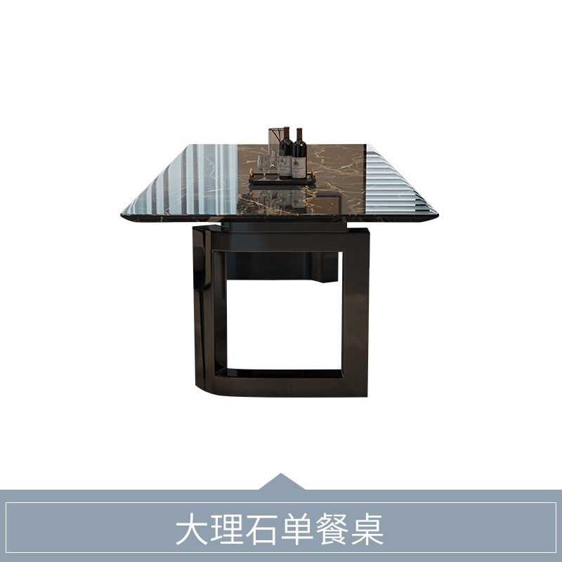 新款广东佛e山轻奢大理石餐桌现代简约长方形家用餐桌椅组合小户
