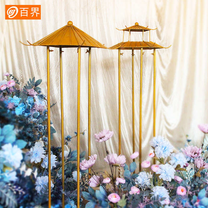 新款百界婚庆h道具新中式路引婚礼t台布置现场摆件舞台装饰中国风