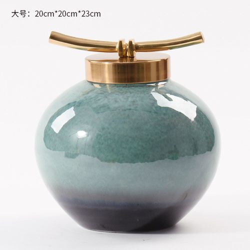 新款新中式陶瓷储物罐摆件高端客厅茶室酒柜玄关柜博古.架家居软