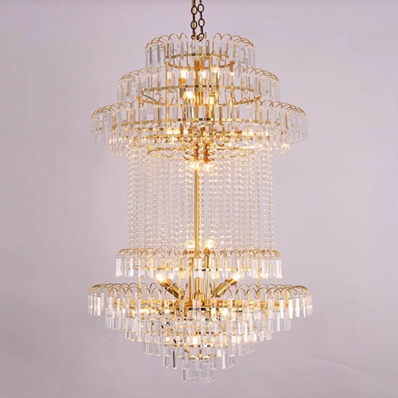新款欧式婚礼堂电镀珠帘吊灯水晶灯吊顶发光落地灯阳T.台装饰婚庆