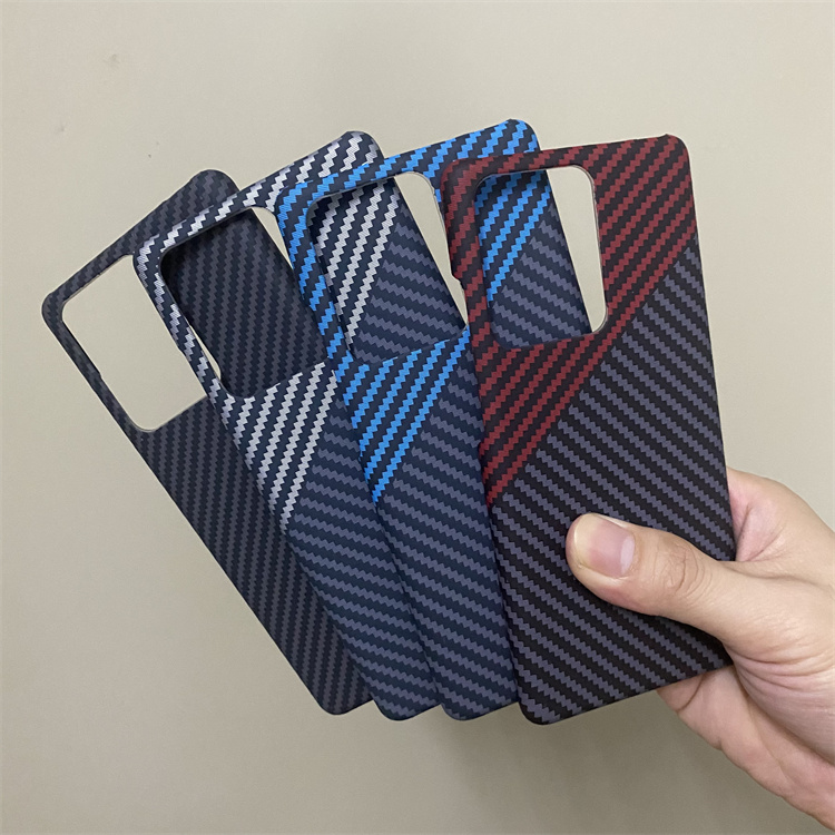 适用小米mix4手机壳火山口大孔上下不包凯夫拉同款Xiaomi/MIX4拼接色纤维纹半包散热简约高级商务防指纹硬壳