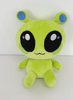 跨境新品 Dingle Plushie丁格尔公仔绿色蓝触角外星人毛绒玩偶
