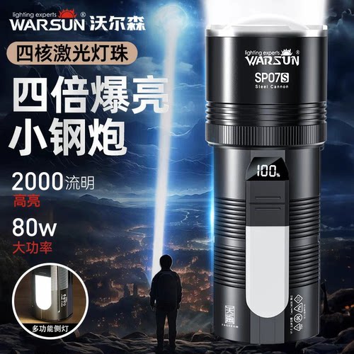 强光充电手电筒变焦远射便携