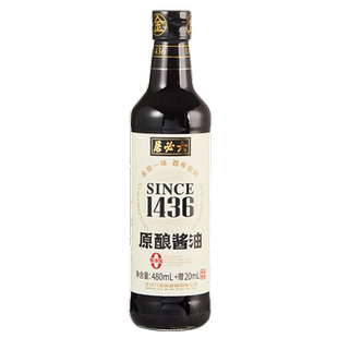 六必居1436原酿酱油480ml，传统纯酱油，门店直发，顺丰包邮