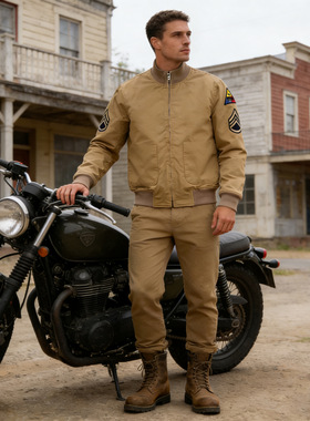 OKONKWO Tanker Jacket狂怒坦克服阿美咔叽徽章坦克夹克立领外套