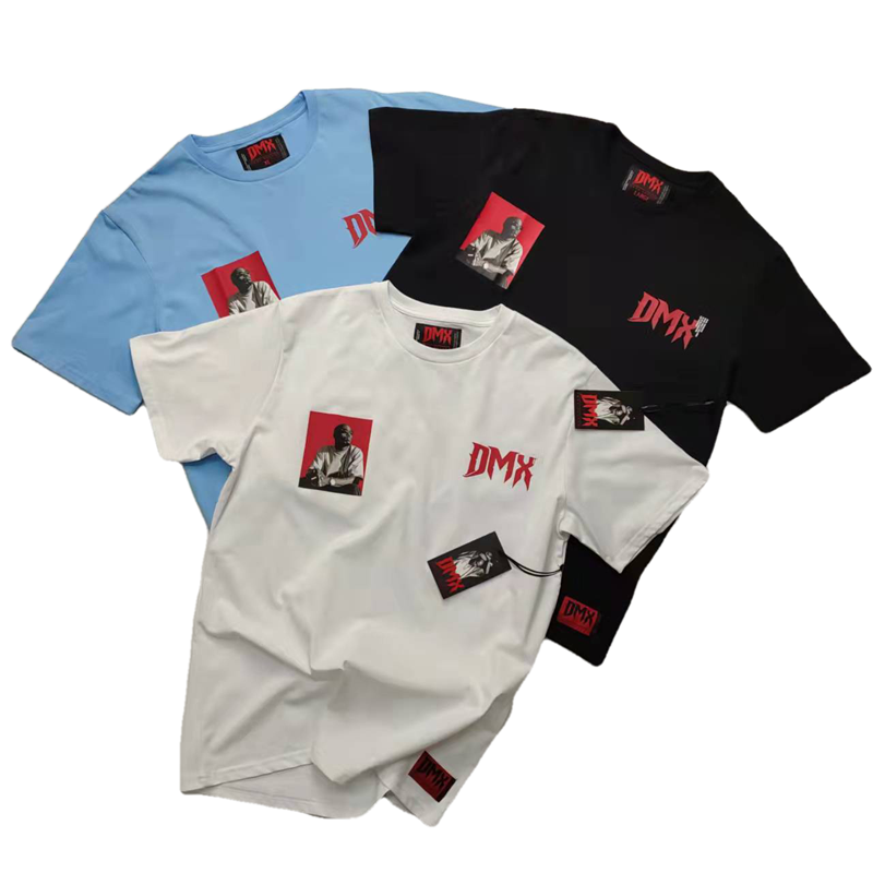 美版 嘻哈街头 hiphop 说唱rapper 饶舌 刺绣 R.I.P DMX短袖tee