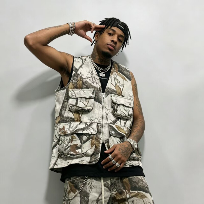 美版 高街复古嘻哈街头hiphop滑板街舞饶舌美潮水洗 美式马甲背心