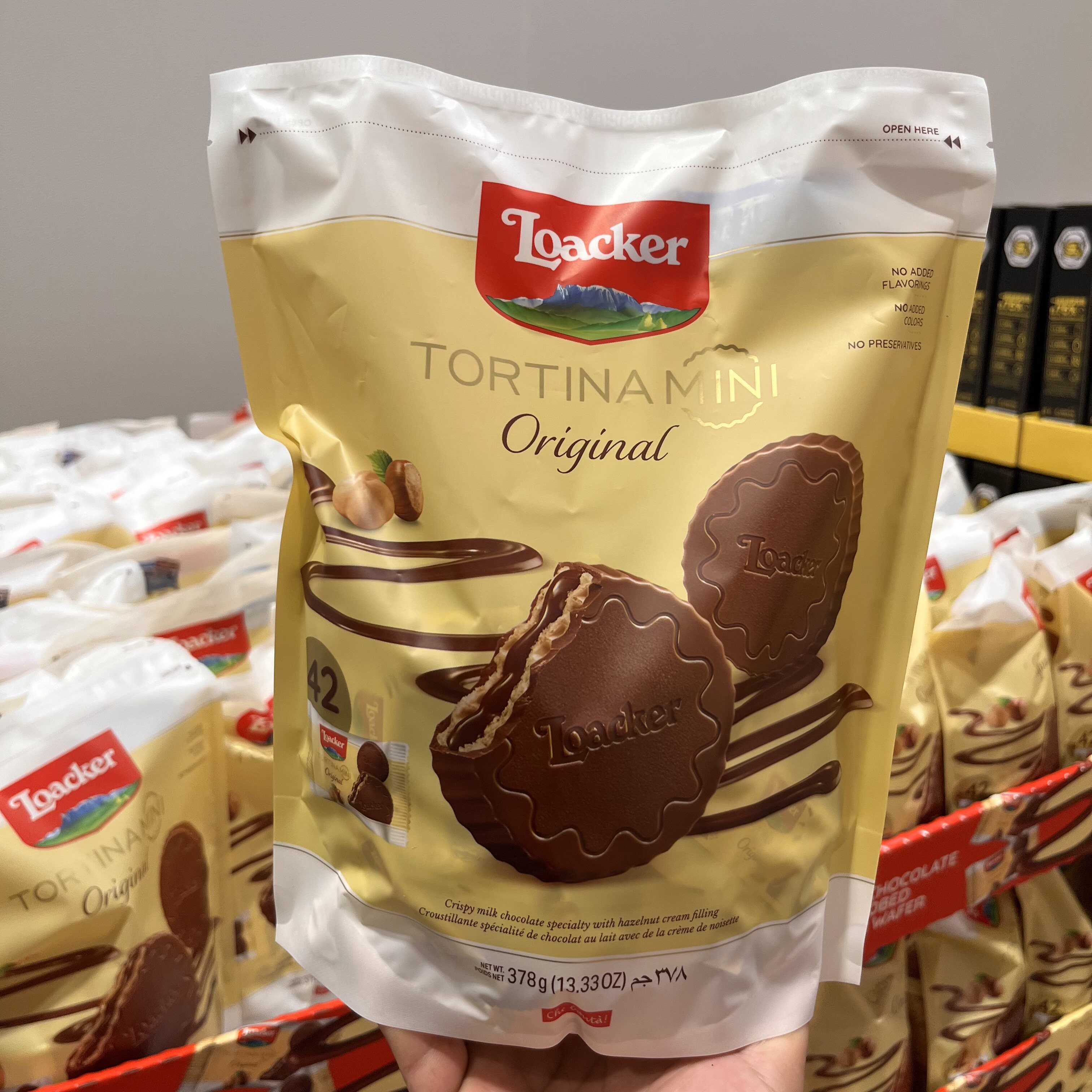 开市客意大利Loacker莱家饼干迷你榛子巧克力夹心42枚 进口零食品