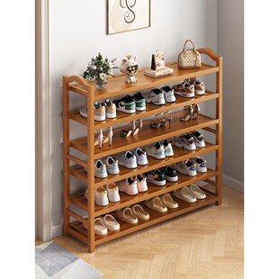 鞋柜美容院专用简易楠竹鞋架多层家用门口置物架入户小窄鞋架子室
