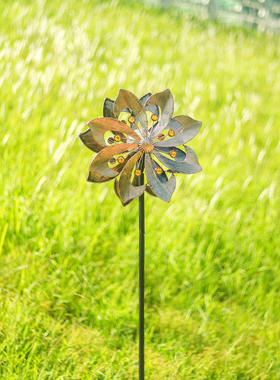 铁艺风车户外摆件家居装饰品菜园装饰摆件花园风车庭院风车装饰