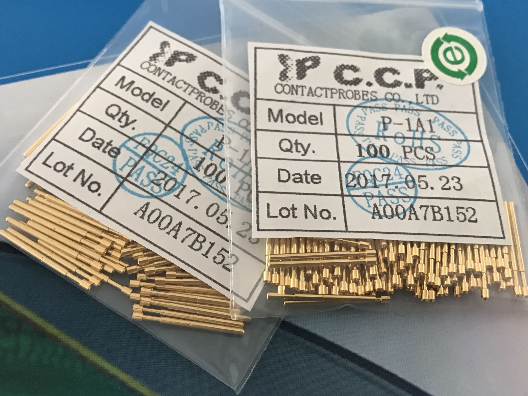 CCP探针 P-1A1 1.0x16.5台湾探针 1.5凹头 铜质鍍金