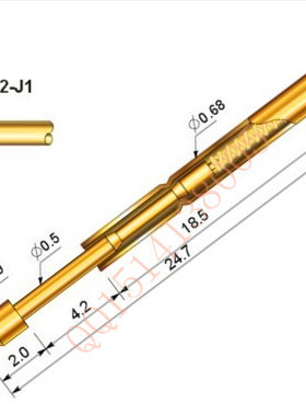 华荣测试针P02-J/PA02-J1圆头探针 0.68导电针弹簧顶针铜质好质量