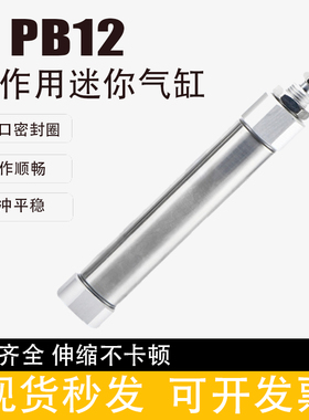 不锈钢迷你小型气缸PB12X5X10X20X25X30X40X50X75X100X200SU/SCB