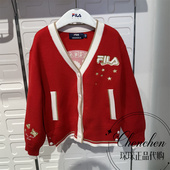 FILA斐乐童装 毛衣K12G614402 女大小童排扣毛织开衫 2026春季 新年款