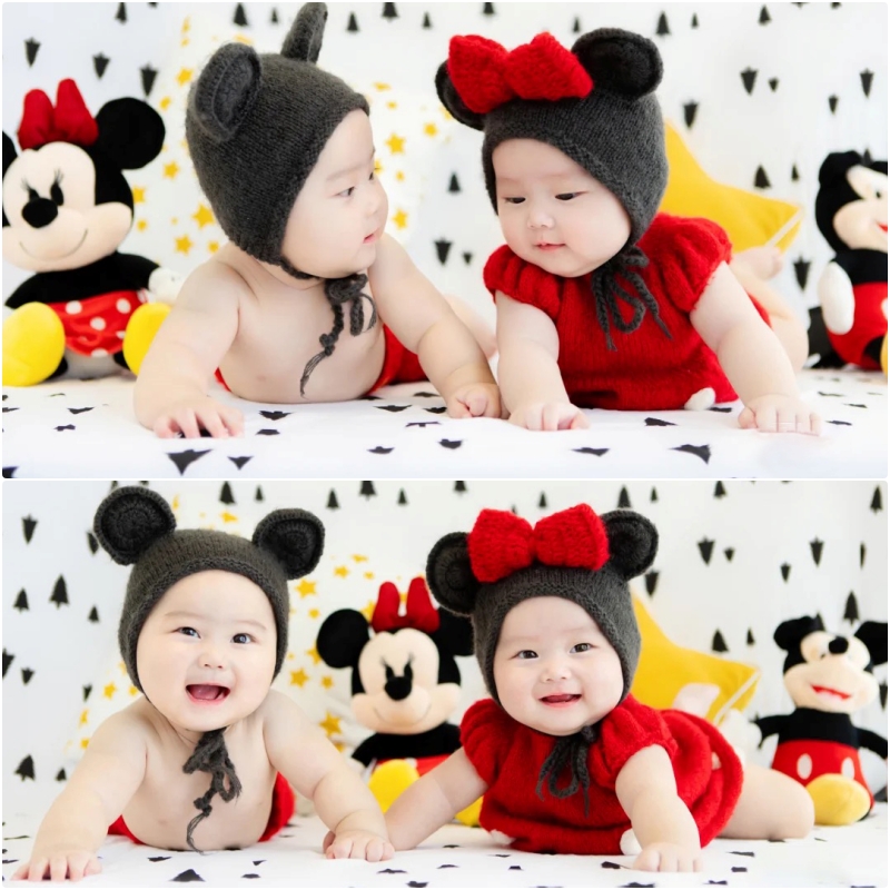儿童圣诞摄影服装新款米奇米妮百天宝宝公主裙米老鼠男女宝宝服饰