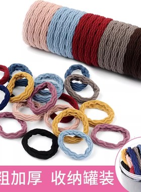 新款高弹力皮筋女扎头绳耐用不伤发绳丸子头饰网红粗发圈马尾皮套
