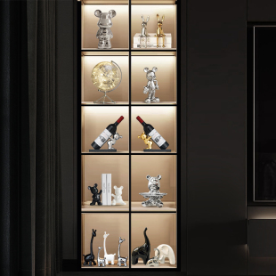 轻奢高档酒柜装 客厅电视柜陶瓷暴力熊手办摆件 饰品摆件组合套装