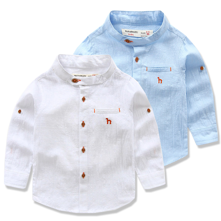 Chemise garcon à manche longue en lin - Ref 2077281 Image 1
