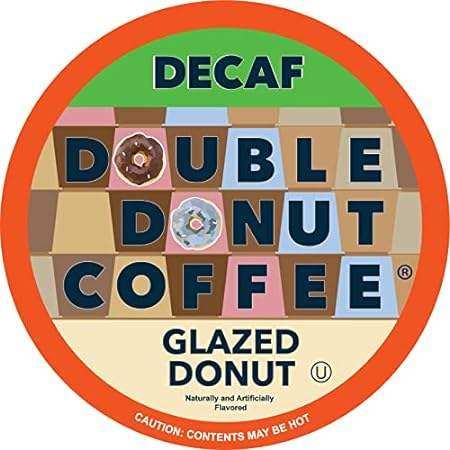double donut medium roast decaf coffee pods, glazed donut