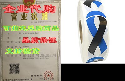 Black and Blue Awareness Ribbon Stickers 2 Inch 500 Adhes